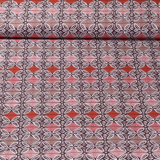 Baumwoll-Popeline - Ornamente Rot