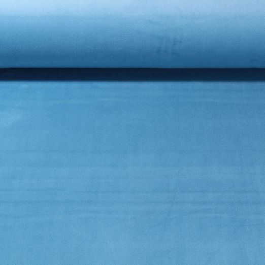 Jersey velours stretch Chilly - Bleu pétrole Uni