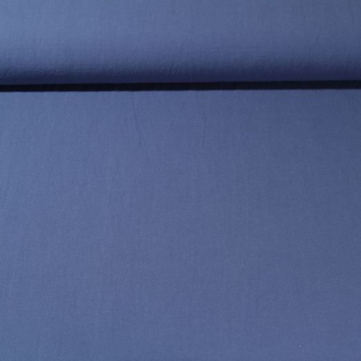 Coton lavé - Bleu jean Uni