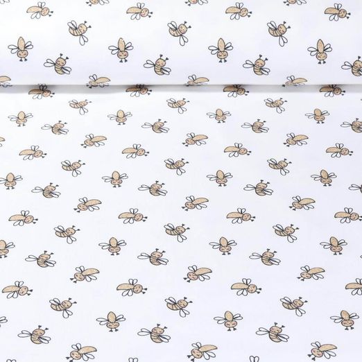 Jersey - Abeilles Paillettes Ecru
