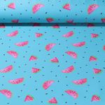Tissu sport et maillot de bain - UPF50 Impression digitale Pastèques Turquoise Recyclé 