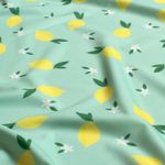 Tissu sport et maillot de bain – imprimé numérique citrons menthe UPF50 recyclé Tissu sport et maillot de bain – imprimé numérique citrons menthe UPF50 recyclé