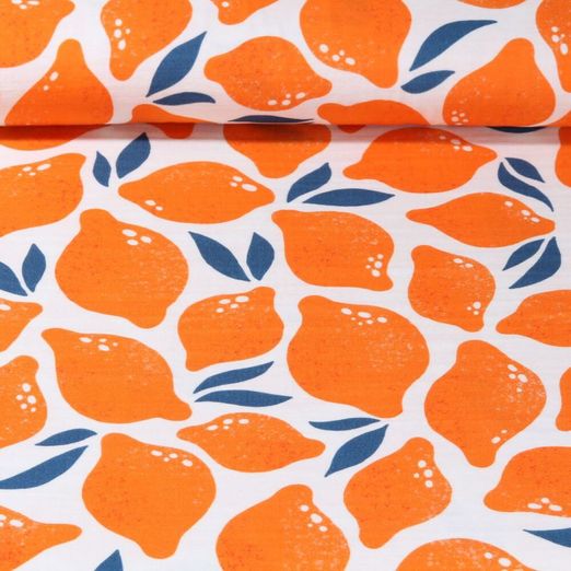 Mousseline bio - Hamburger Liebe Impression digitale Al Lago Limone Orange