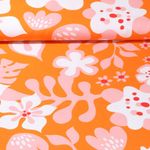 Ekologisk bomullssatin - digitaltryck orange