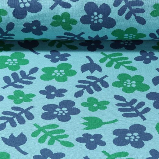 Bio Jacquard Jersey - Hamburger Liebe Al Lago Salute Türkis