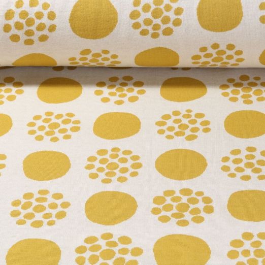 Bio Jacquard Jersey - Hamburger Liebe Al Lago Punti Doubleface Gelb