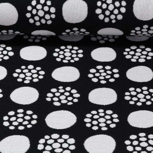 Jersey jacquard bio - Hamburger Liebe Al Lago Punti Double face Noir