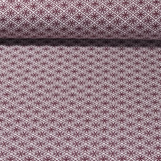 Bio Jacquard Jersey - Hamburger Liebe Al Lago Rhomb Knit Dunkelrot