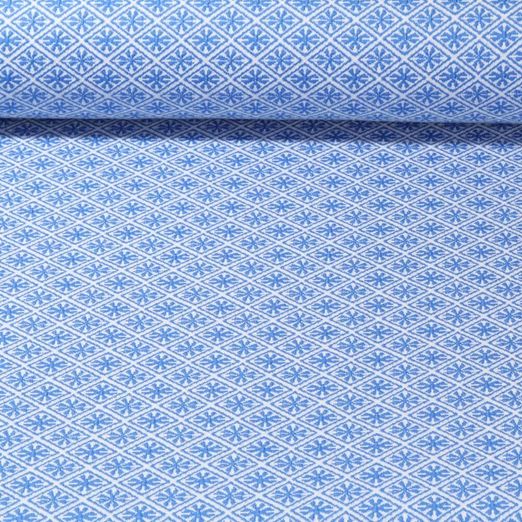 Bio Jacquard Jersey - Hamburger Liebe Al Lago Rhomb Knit Blau