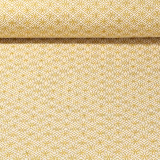 Jersey jacquard bio - Hamburger Liebe Al Lago Rhomb Knit Jaune