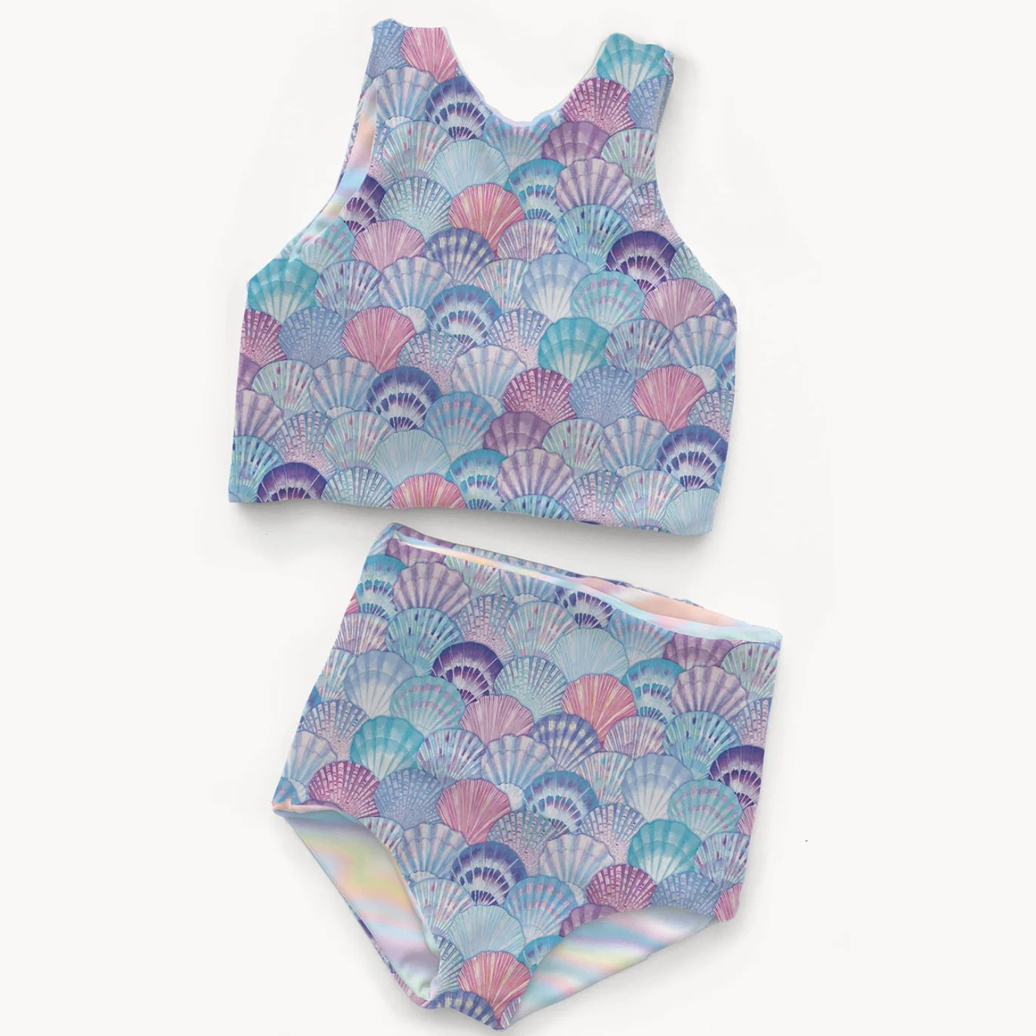 Tissu sport et maillot de bain - UPF50 Impression digitale Coquillages Violet Recyclé -2 Tissu sport et maillot de bain - UPF50 Impression digitale Coquillages Violet Recyclé -2