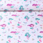 Sport- & Bademodenstoff - Digitaldruck Meerjungfrau Rosa UPF50 Recycled