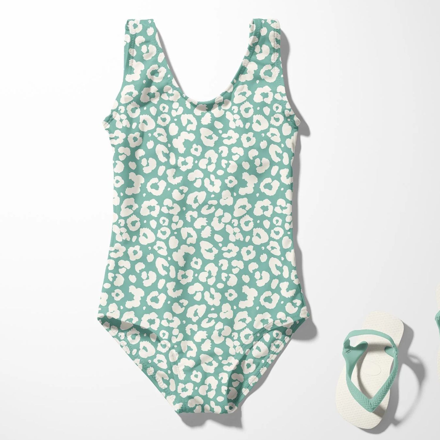 Tissu sport et maillot de bain - UPF50 Impression digitale Léopard Menthe Recyclé -1 Tissu sport et maillot de bain - UPF50 Impression digitale Léopard Menthe Recyclé -1