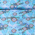 Popeline de coton - Impression digitale Batik Turquoise