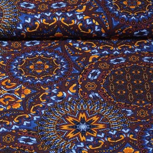 Viskose Stretch - Marrakesh Muster Braun