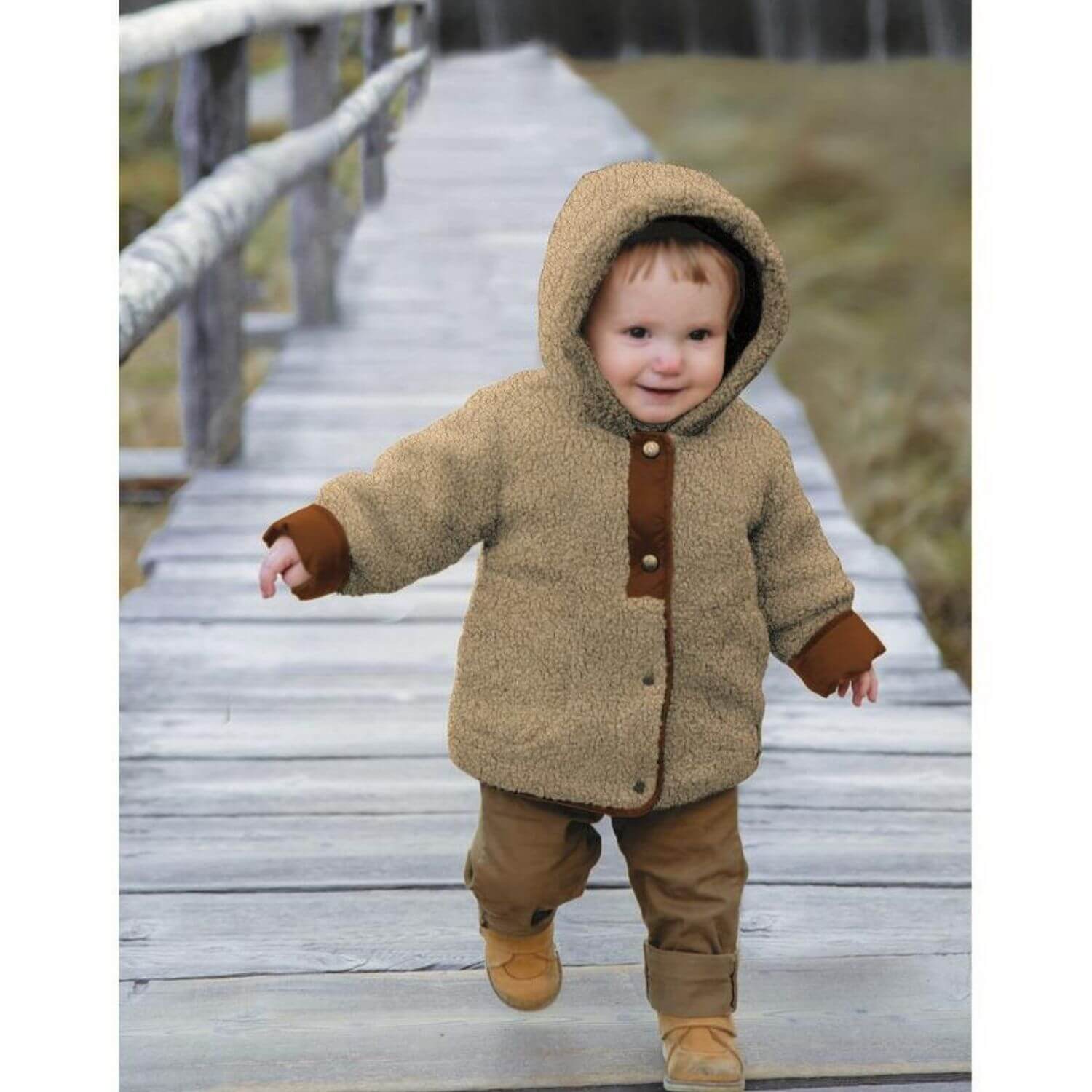 Glattes Teddyfleece Matilda - Uni Taupe-1 Glattes Teddyfleece Matilda - Uni Taupe-1