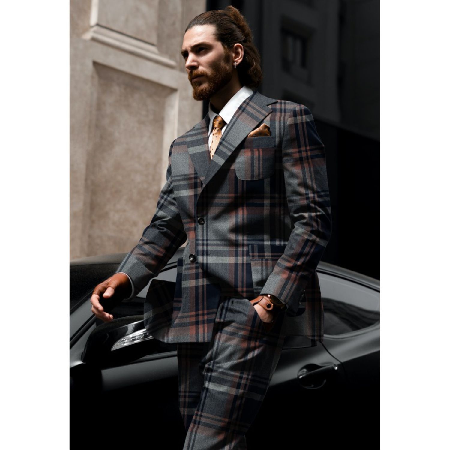 Modestoff - Tartan Check Karos Schwarz Grau Rot-1 Modestoff - Tartan Check Karos Schwarz Grau Rot-1