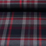 Modestoff - Tartan Check Karos Schwarz Grau Rot