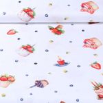 Cretonne de coton - Impression digitale Pâtisseries Blanc