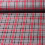 Tissu mode - Carreaux écossais Mini Gris Rouge