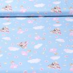 Baumwoll-Cretonne - Digitaldruck Prinzessin Hellblau