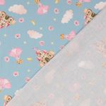 Cretonne di cotone - stampa digitale azzurro chiaro Cretonne di cotone - stampa digitale azzurro chiaro