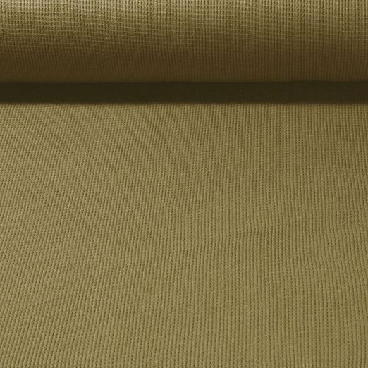 Jersey nid d'abeille Smilla - Vert olive Uni