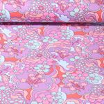 Sommersweat - French Terry Kombistoff Retro Blumen Flieder 