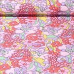 Sommersweat - French Terry Kombistoff Retro Blumen Rosa