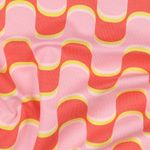 Sommersweat - French Terry Kombityg Retro Vågor Rosa