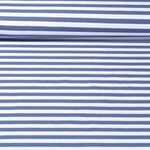 Jersey teinté dans la masse - Rayures Blanc Bleu jeans