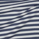 Jersey - Streifen Weiß Jeansblau Garngefärbt