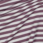 Jersey - Streifen Weiß Mauve Garngefärbt Jersey - Streifen Weiß Mauve Garngefärbt