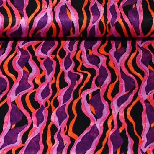 Viskose Satin - Girlande Pink Multicolor