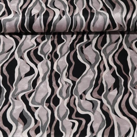 Viskose Satin - Girlande Grau Multicolor