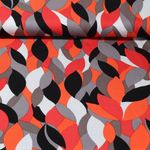 Viskose-Twill - Blätter Rot