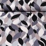 Twill de viscose - Feuilles Gris