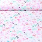 Leinen - Digitaldruck Gewaschen Blüten Weiß 