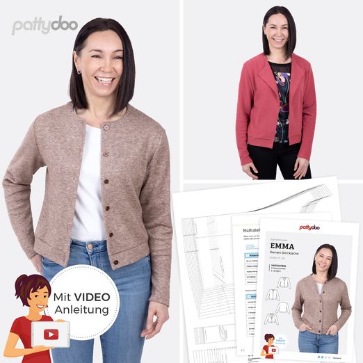 Strickjacke - Emma - Papier-Schnittmuster