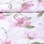 Baumwoll Canvas - Magnolien Weiß Rosa Baumwoll Canvas - Magnolien Weiß Rosa