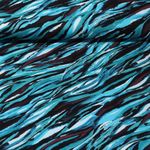 Twill de viscose - Vagues Bleu pétrole