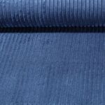Tissu ameublement velours côtelé large Anafi - Bleu jeans