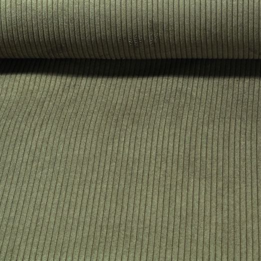 Tissu ameublement velours côtelé Medium Capri - Vert militaire