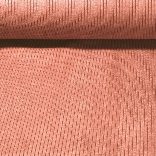 Tissu ameublement velours côtelé Medium Capri - Terracotta