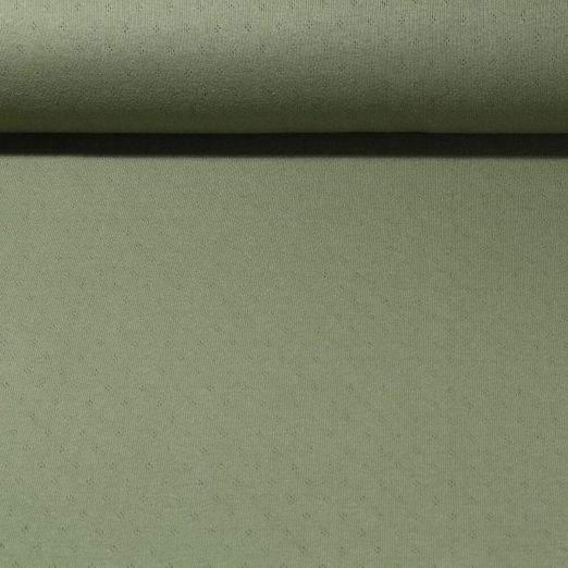 Jersey de coton Margarette - Ajouré Vert Uni