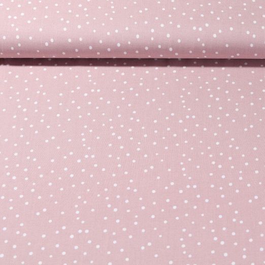 Popeline de viscose de bambou - A pois Vieux rose