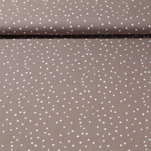 Popeline de viscose de bambou - A pois Taupe