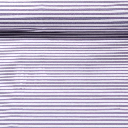 Jacquard Jersey - Streifen Midi Ecru Lavendel
