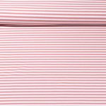 Jersey Jacquard - Rayures moyennes Ecru Rose