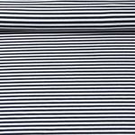 Jersey Jacquard - Rayures moyennes Ecru Bleu noir
